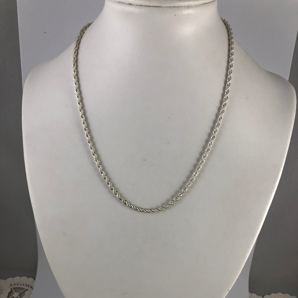 Sterling Silver 20 Inch Rope Chain Necklace - Picture 4 of 4
